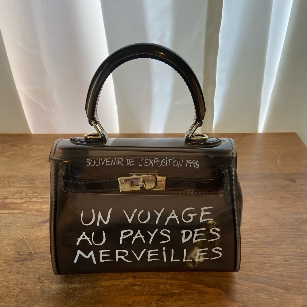 Transparent Black Handbag